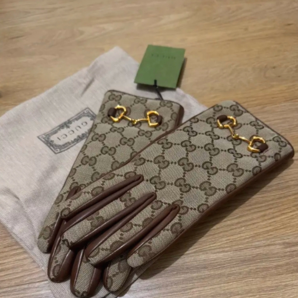 GG Canvas Horsebit Gloves